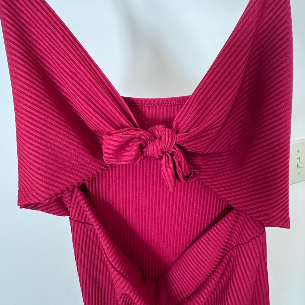 Ribbed Pink Knot Dress